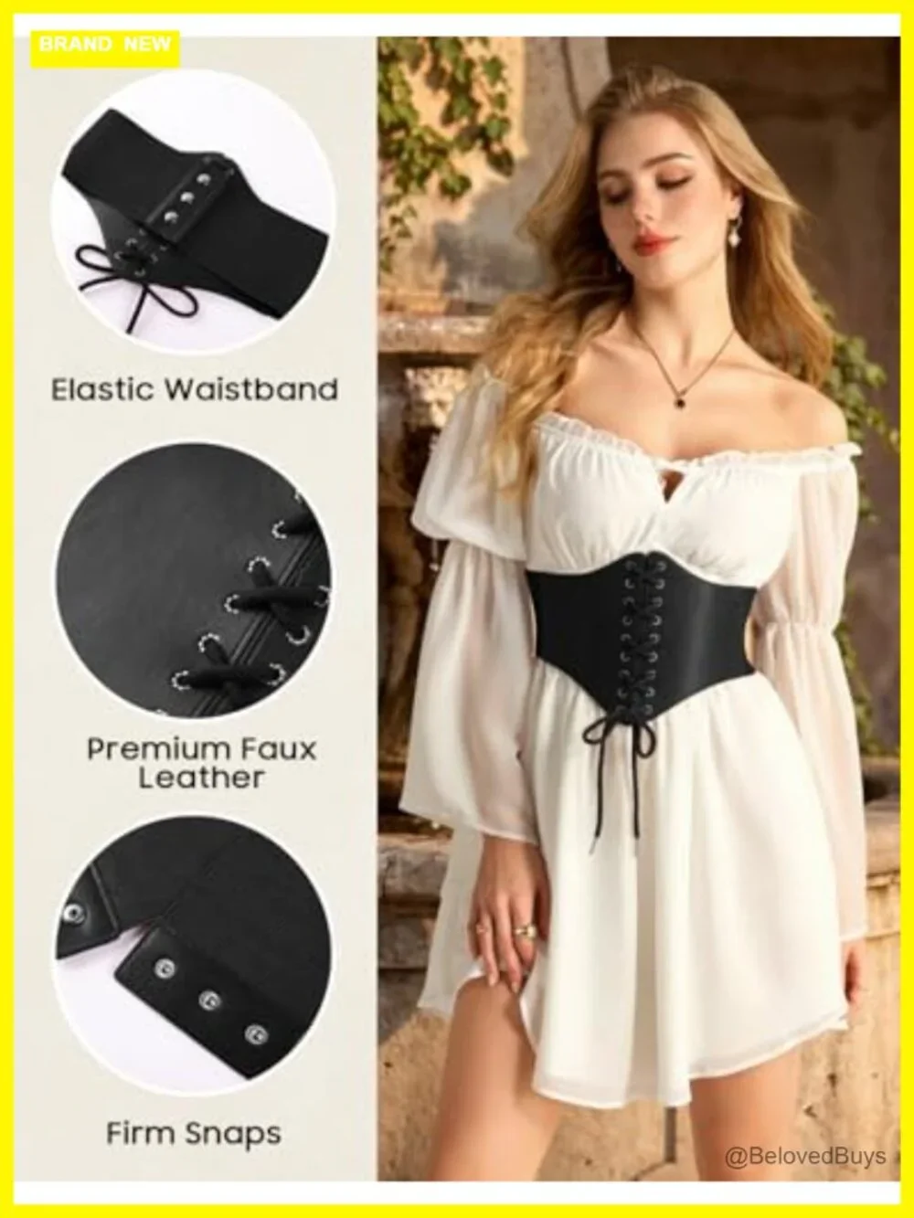 Scarlet Darkness Women's Faux Leather Corset Belt Vintage Pirate